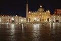 Saint Peter\'s Basilica Vatican City in night Royalty Free Stock Photo