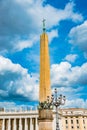 Saint Peter`s Basilica and Vatican Obelisk in Rome, Italy