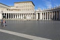 Saint Peter`s Square with Apostolic Palace, the official residence of the Pope, Vatican, Rome, Italy Royalty Free Stock Photo