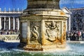 Saint Peter`s Square Bernini Fountain Tourists Vatican Rome Italy Royalty Free Stock Photo