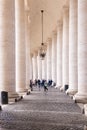 Saint Peter`s Square, interior detail of colonnade , Vatican City. Royalty Free Stock Photo