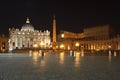 Saint Peter's Square at night Royalty Free Stock Photo