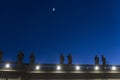 Saint Peter`s Square at night in Vatican City, Vatican Royalty Free Stock Photo