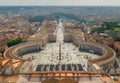 Saint Peter`s Square panorama in Vatican and aerial view of Rome, Italy Royalty Free Stock Photo