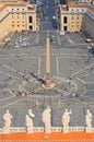 Saint Peter`s Square in Vatican and aerial view of the Rome city, Italy Royalty Free Stock Photo