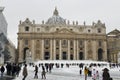 Saint Peter's under the snowfall Royalty Free Stock Photo