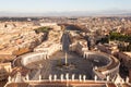 Saint Peter square aerial view, Vatican city