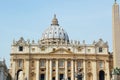 Saint Peter square and the Basilica San Pietro in Vatican city. Rome, Italy Royalty Free Stock Photo