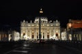 The Saint Peter square at night. Piazza San Pietro, Vatican city Royalty Free Stock Photo