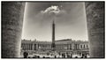 Saint Peter Square in Rome, Italy with the ancient Egyptian obelisk and Saint Peter Basilica Royalty Free Stock Photo