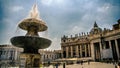 Saint Peter Square in Rome, Italy with the Bernini Fountain and Saint Peter Basilica Royalty Free Stock Photo
