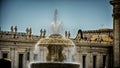 Saint Peter Square in Rome, Italy with the Bernini Fountain and Saint Peter Basilica Royalty Free Stock Photo