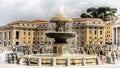 Saint Peter Square in Rome, Italy with the Bernini Fountain and Saint Peter Basilica Royalty Free Stock Photo