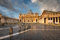 Saint Peter Square and Saint Peter Basilica in the Morning, Rome Royalty Free Stock Photo