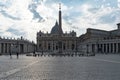 Saint Peter Square and Saint Peter Basilica in the Morning, Vatican City, Rome, Italy Royalty Free Stock Photo