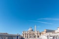 Saint Peter Square under a blue sky Royalty Free Stock Photo