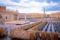 Saint Peter square in Vatican city street view Royalty Free Stock Photo