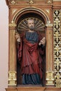 Saint Peter, statue on the main altar in the church of Wounded Jesus in Gradec, Croatia