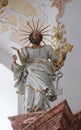 Saint Peter statue on the main altar in Jesuit church of St. Francis Xavier in Lucerne