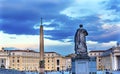 Saint Peter Statue Obelisk Vatican Square Rome Italy Royalty Free Stock Photo