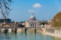 Saint Peter Tiber river in Rome Italy