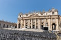 Saint Peter's Square is a large plaza located directly in front of St. Peter's Basilica in Vatican City. Chairs Royalty Free Stock Photo