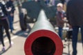 Saint-Peterburg, Russia, 09.05.2019. The barrel of a military gun looks at the camera. 9 May, Russia