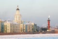 Saint-Peterburg. Russia. Historical buildings across the Neva river Royalty Free Stock Photo