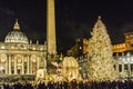 Saint Peters Basilica Night Scene, Rome, Italy Royalty Free Stock Photo