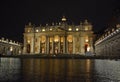 Saint Peters Cathedral in Vatican City night view after rain in Rome, Italy Royalty Free Stock Photo