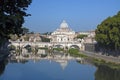 Saint Peters church from Tiber River, Rome Italy Royalty Free Stock Photo