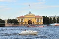 Saint Petersburg, Admiralty building, Neva river, summer day.