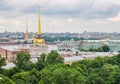 Saint Petersburg aerial cityscape from St. Isaac`s Cathedral top, Russia Royalty Free Stock Photo