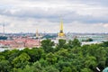 Saint Petersburg aerial cityscape from St. Isaac`s Cathedral top, Russia Royalty Free Stock Photo