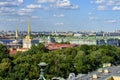 Saint Petersburg aerial cityscape from St. Isaac`s cathedral top, Russia Royalty Free Stock Photo