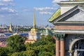 Saint Petersburg aerial cityscape from St. Isaac`s cathedral top, Russia Royalty Free Stock Photo