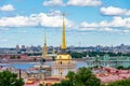 Saint Petersburg aerial cityscape from St. Isaac`s Cathedral top, Russia Royalty Free Stock Photo