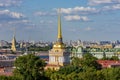 Saint Petersburg aerial cityscape from St. Isaac`s cathedral top, Russia Royalty Free Stock Photo