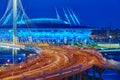 Saint Petersburg Arena and cable-stayed bridge Royalty Free Stock Photo