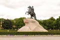 Saint Petersburg, Bronze Horseman, monument to Peter the Great, summer day. Royalty Free Stock Photo