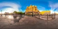 Saint-Petersburg - 2018: Church of the Savior on Blood. White nights. Blue sky. 3D spherical panorama with 360 viewing angle. Read