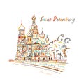 Saint Petersburg. Church of the Saviour on Spilled Blood. Russia. Sketch for your design