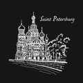 Saint Petersburg. Church of the Saviour on Spilled Blood. Russia. Sketch for your design