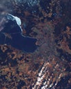 Saint Petersburg city of Russia city and suburb, satellite image of the metropolis