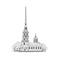 Saint-Petersburg city. St. Peter & Paul Cathedral building, Russia. Travel russian landmark Royalty Free Stock Photo