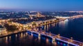 Saint-Petersburg Cityscape, Isaacs Cathedral, Admiralty, Palace Bridge, Aerial morning view of Saint-Petersburg, Russia Royalty Free Stock Photo