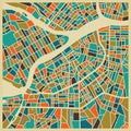 Saint Petersburg colourful city plan