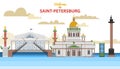 Saint-Petersburg flat cityscape. vector illustration for design your website or publications. Royalty Free Stock Photo