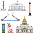 Saint-Petersburg flat cityscape. vector illustration for design your website or publications. Royalty Free Stock Photo