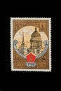 Postage stamp from 1980: Drawing of the russian city of Saint Petersburg